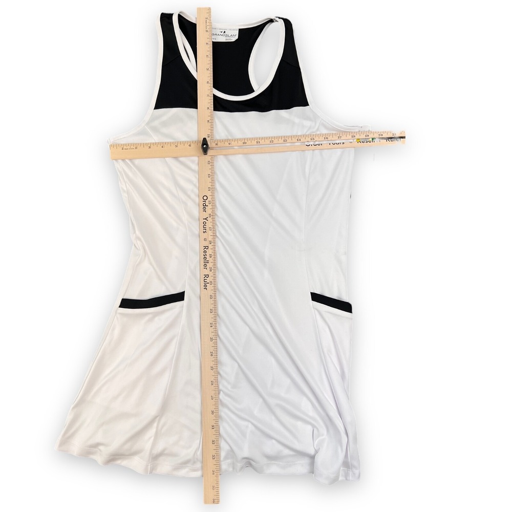 Grand Slam Womens Pickleball Tennis White‎ Black Sleeveless Dress Large SPF 50 - Picture 4 of 6